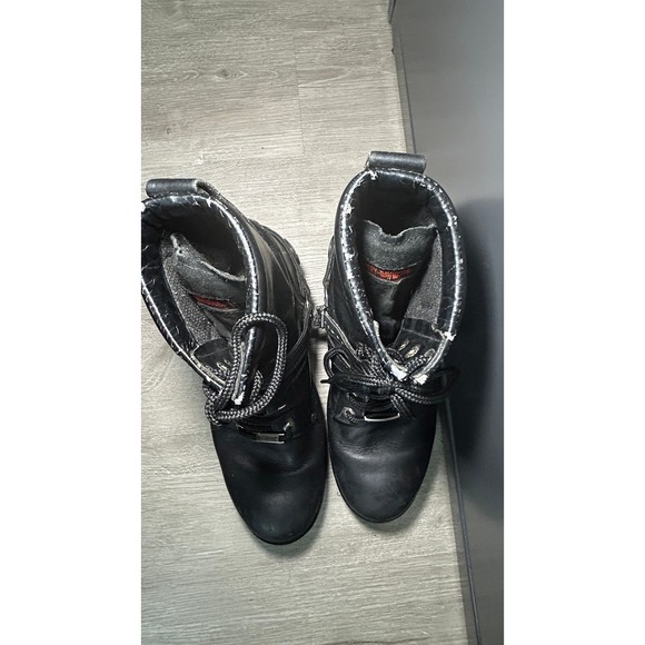 Harley-Davidson Biker Boots Lace Up Star Studded Chain 10.5 Black Leather 91203 main image 7